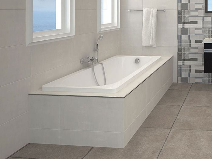 Shortland White Built-in Straight Bath - 1600 x 750mm