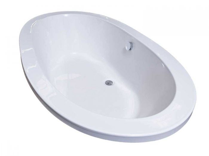Arena White Built-in Oval Bath - 1800 x 960mm