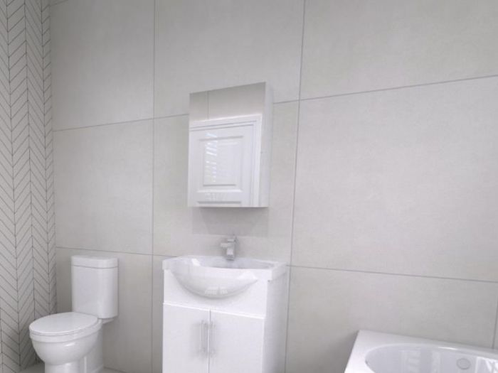 Lebo White Mirror Cabinet - 400 x 600 x 130mm