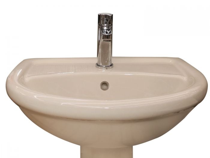 Coral Almond Wall Mounted Basin - 570 x 465 x 812mm