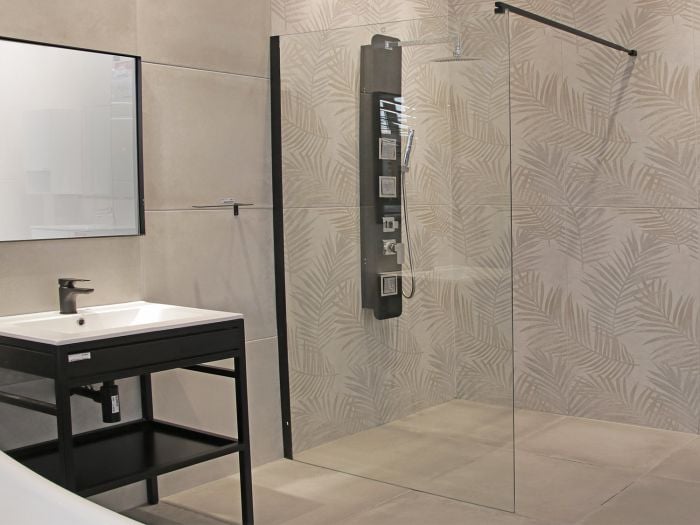 CrystalTech Wall Mounted Black Shower Screen - CTF7106BL - 1000 x 2000mm