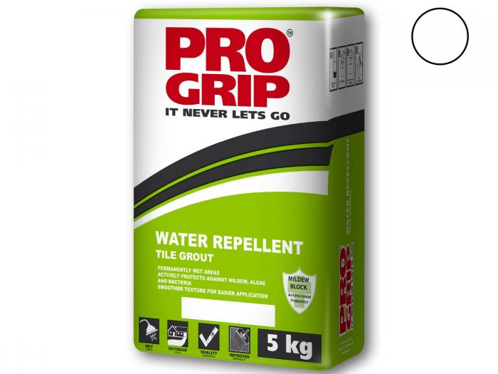 Pro Grip White Water Repellent Tile Grout - 5 Kg