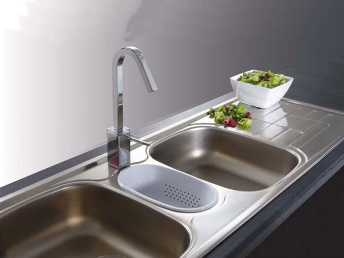 Franke Cascade Kitchen Sink With 3 Wastes And Plastic Inset CDX671 - 1360 x 500mm