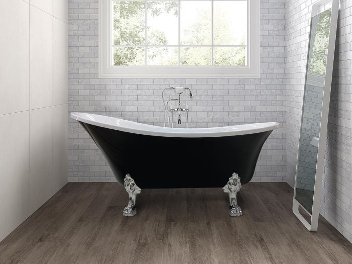 Vittoria Black & White Freestanding Slipper Bath - 1550 x 750mm