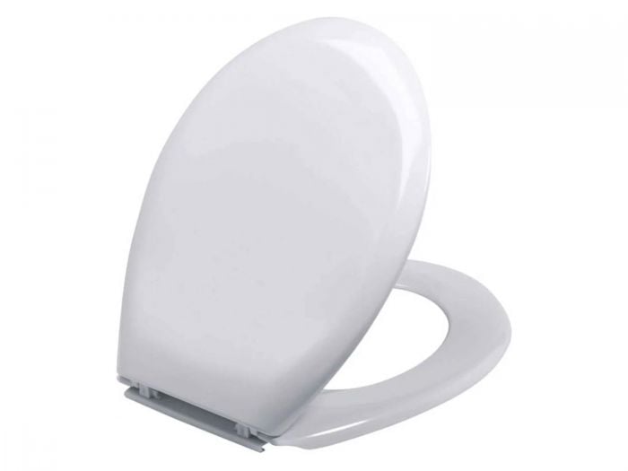 Wirquin White Club Toilet Seat With Plastic Hinge